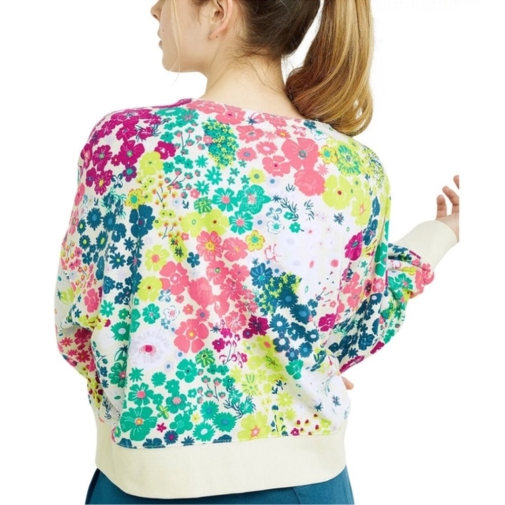 Champion flower power campus French terry cropped sweatshirt - Picture 3 of 15